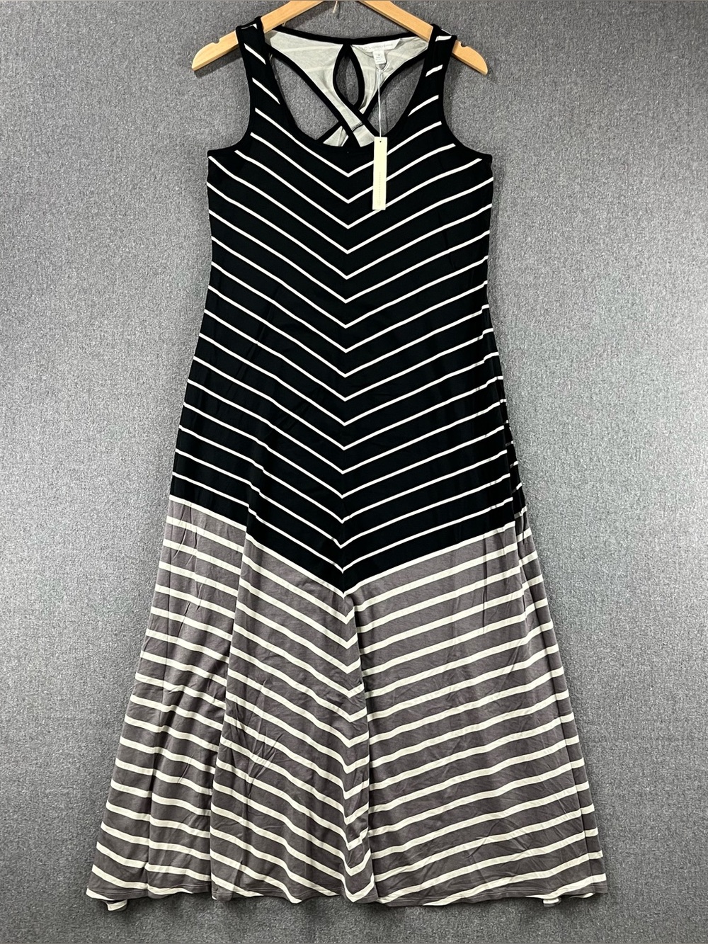 NWT LC Lauren Conrad Chevron Stripe Maxi Dress Keyhole Back Flowy Long